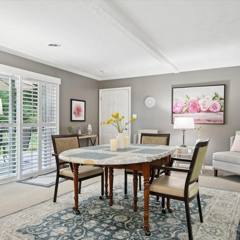 Elegant dining area with natural light at Kendra’s Place assisted living and memory care in Canton Michigan