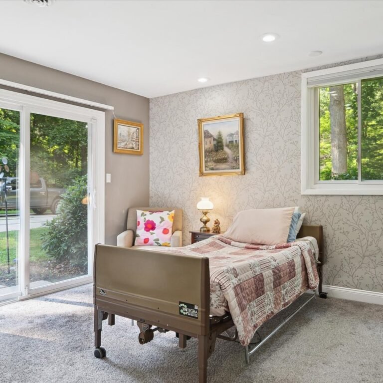 cozy private bedroom at Kendra’s Place assisted living in Canton Michigan